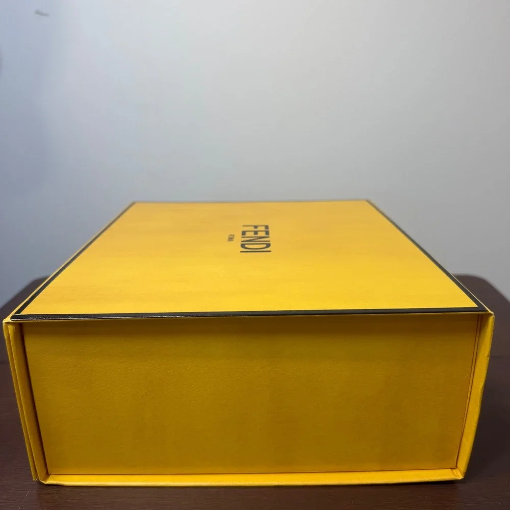 Fendi Roma Empty Yellow Magnetic Gift Box 9.5x8.5x4 Authentic Packaging w Tissue